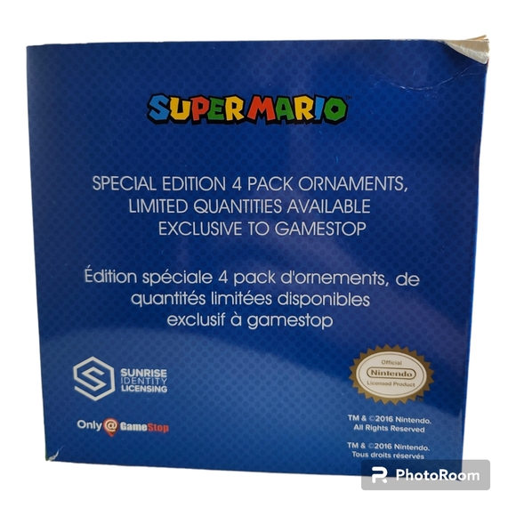 Set of 4 Super Mario Christmas Ornaments - Official Nintendo - New - Picture 10 of 10